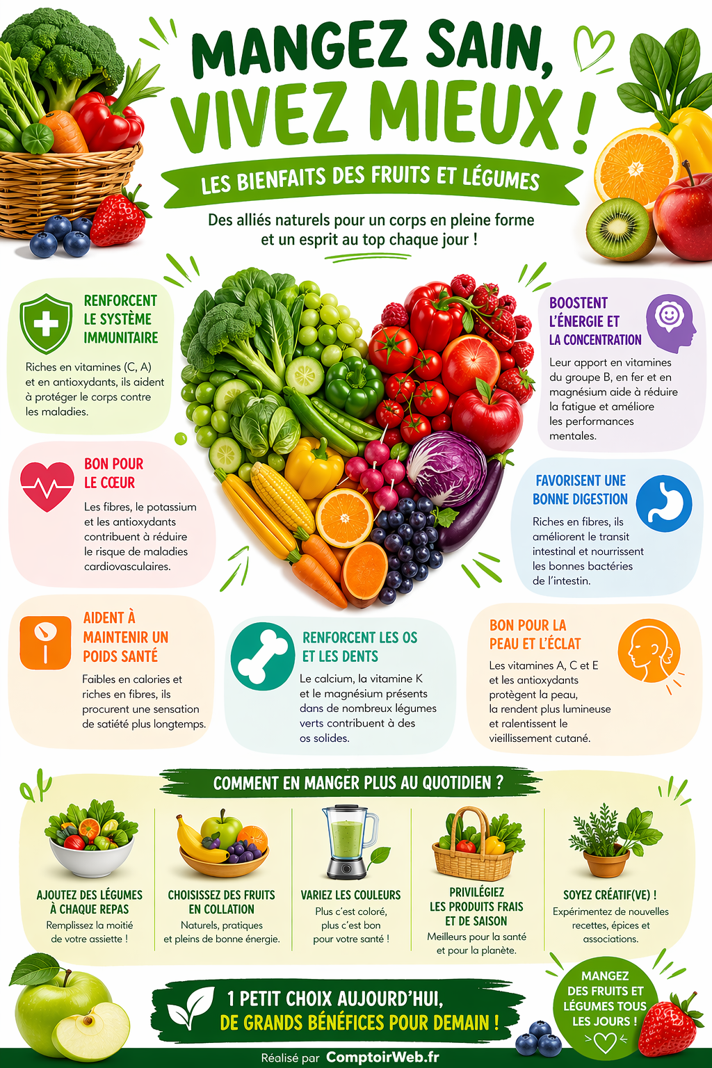 Infographie Manger sain — Comptoir Web