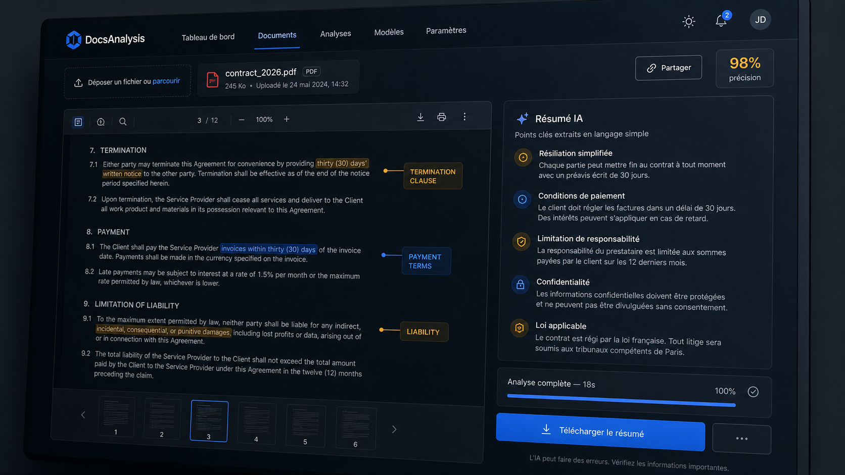 DocsAnalysis — SaaS IA d'analyse de documents